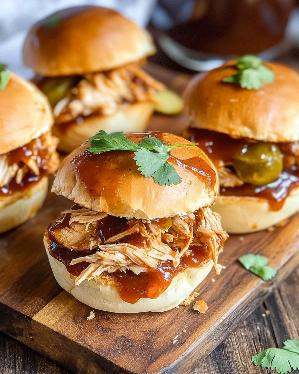 Shredded BBQ Chicken Sliders