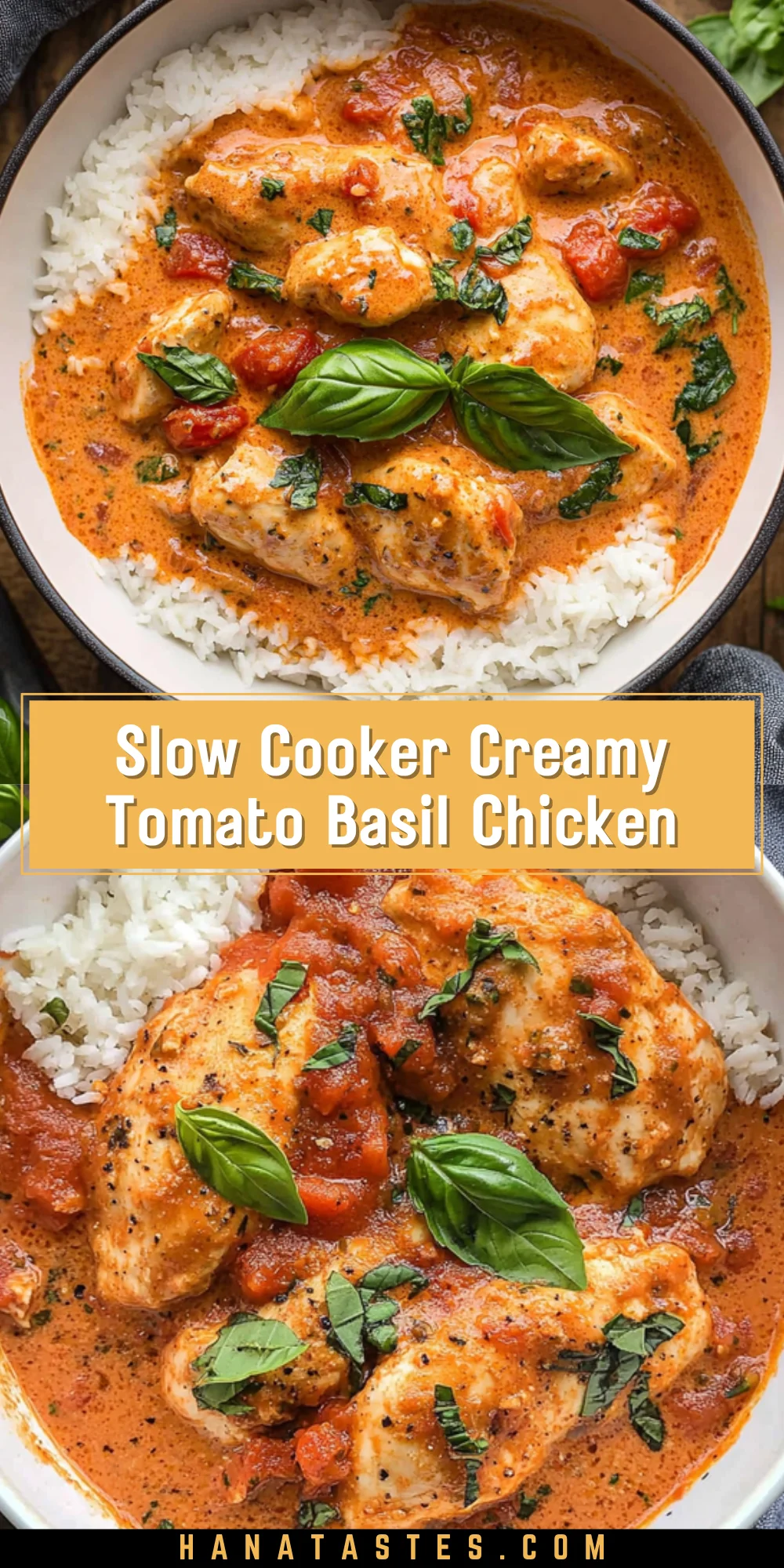 Slow Cooker Creamy Tomato Basil Chicken 15 Pinterest Hidden Image