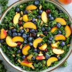 Summer Peach Blueberry Kale Salad