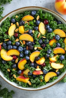 Summer Peach Blueberry Kale Salad