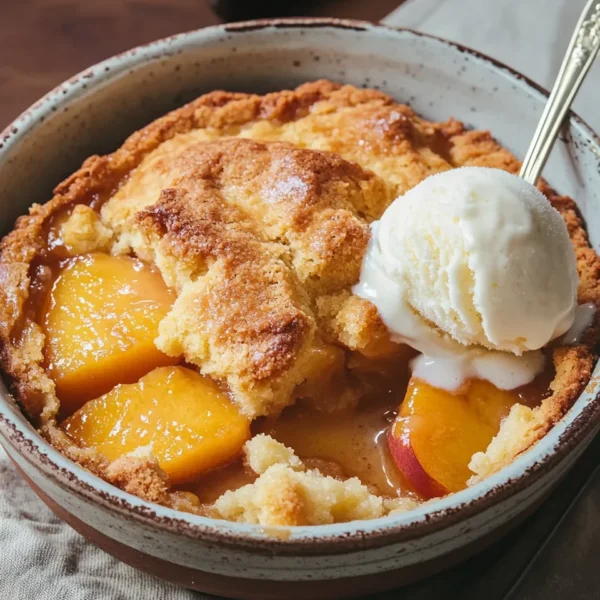 Super Easy Peach Cobbler