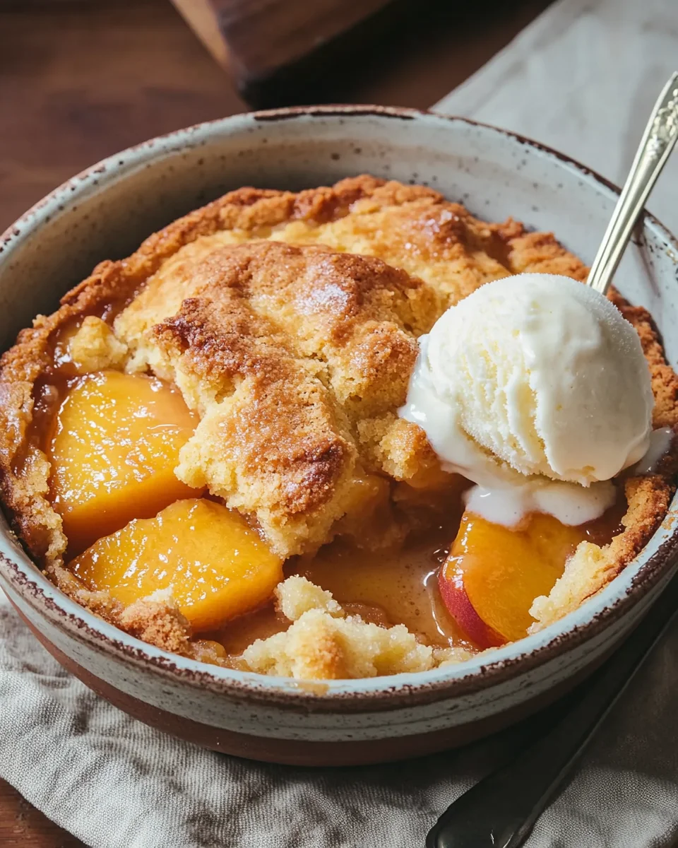 Super Easy Peach Cobbler