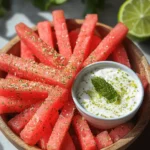 Watermelon Fries with Coconut Lime Dip | Healthy Summer Snack!