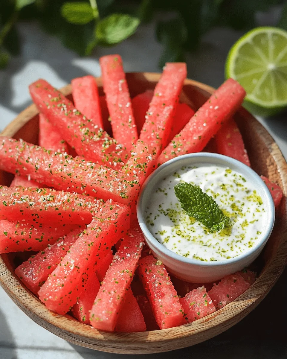 Watermelon Fries with Coconut Lime Dip | Healthy Summer Snack!