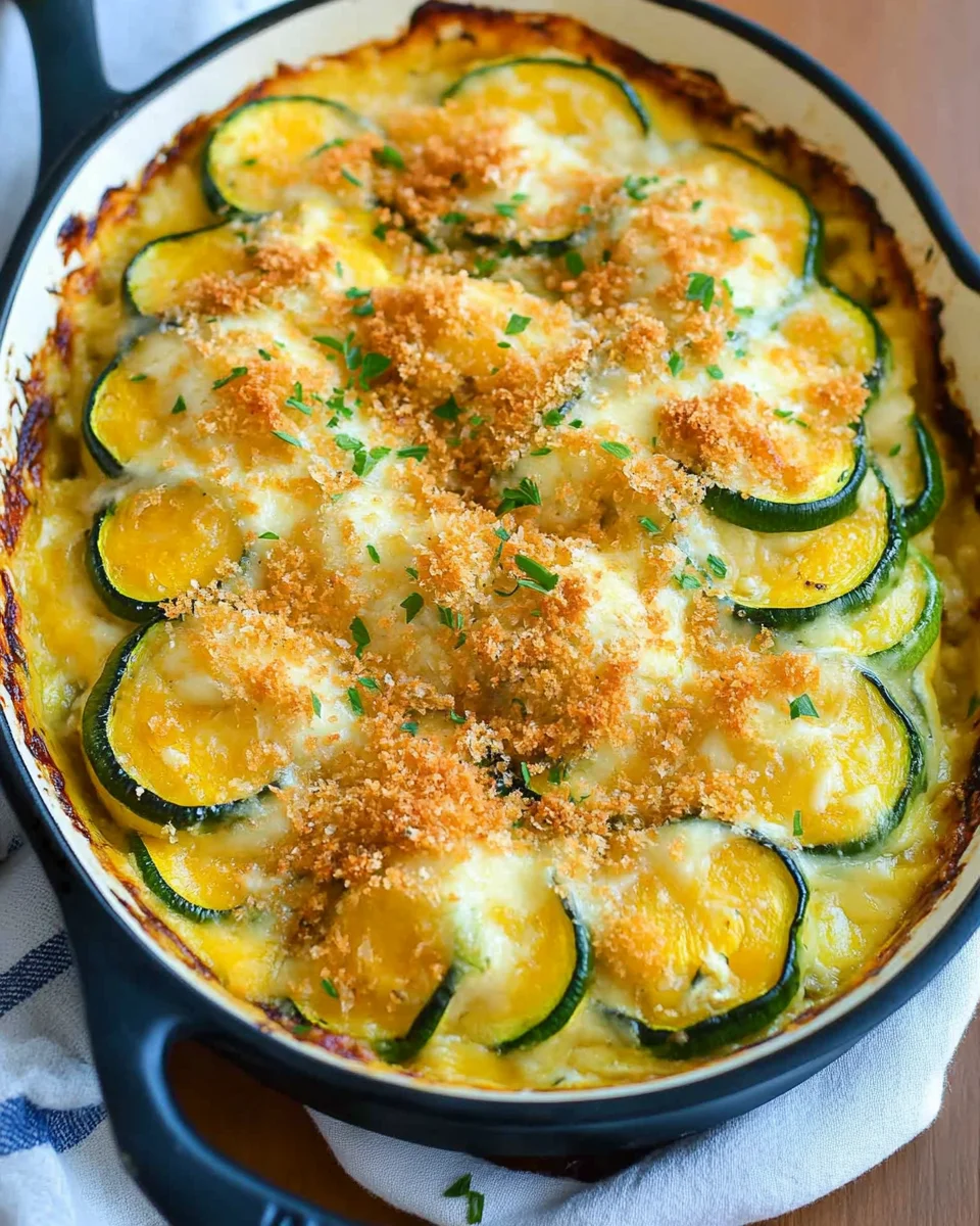 Zucchini and Yellow Squash Au Gratin