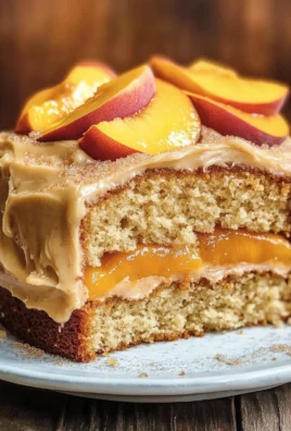 Best Peach Cake with Brown Sugar Frosting