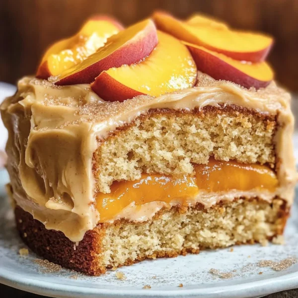 Best Peach Cake with Brown Sugar Frosting