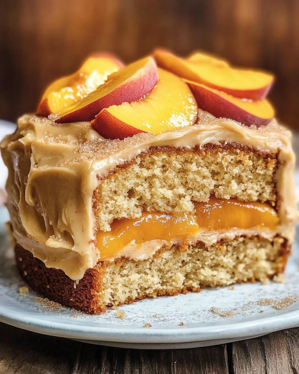 Best Peach Cake with Brown Sugar Frosting