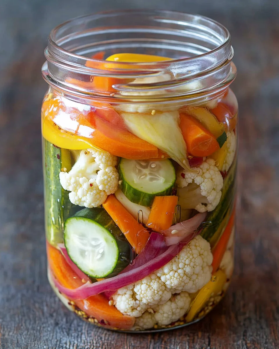 Easy Refrigerator Pickled Vegetables Recipe - Quick & Tangy!