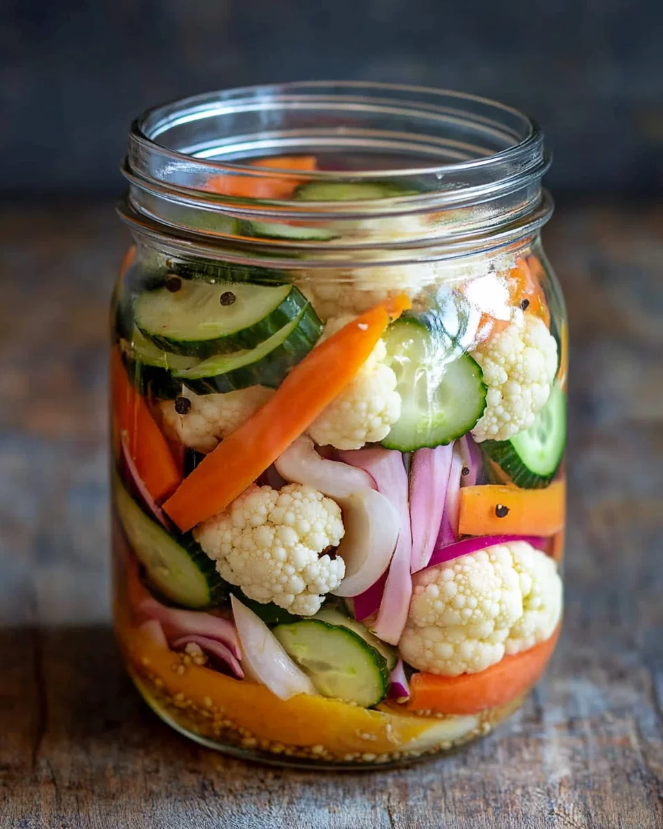 Easy Refrigerator Pickled Vegetables Recipe - Quick & Tangy!