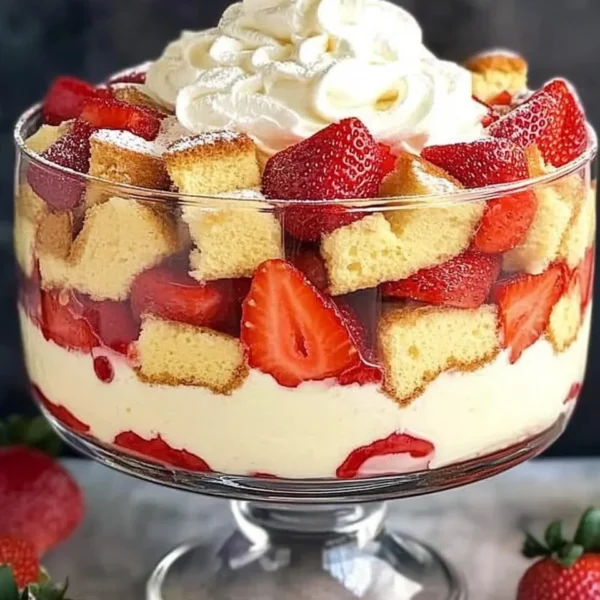 Easy Strawberry Trifle with Pound Cake