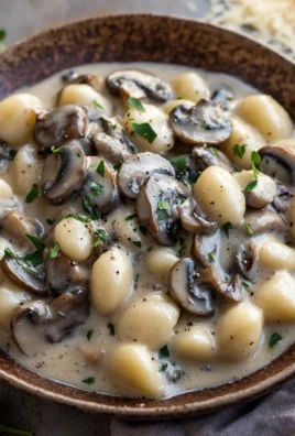 Mushroom Gnocchi with Parmesan Cream Sauce Recipe