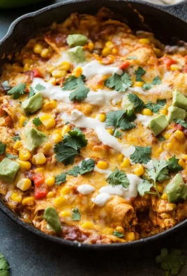 One Skillet Street Corn Chicken Enchilada Bake