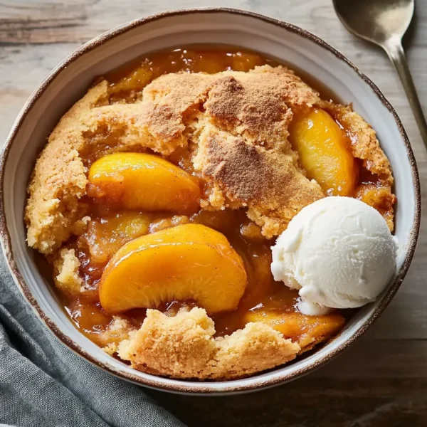 Peach Cobbler with Cake Mix