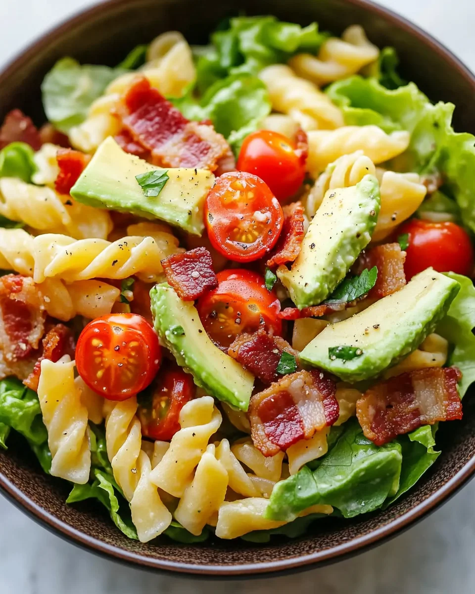 Quick Gluten Free Dairy Free BLT Pasta Salad