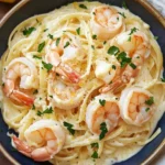 Shrimp Scampi Garlic Cream Pasta