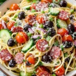Spaghetti Pasta Salad with Italian Dressing