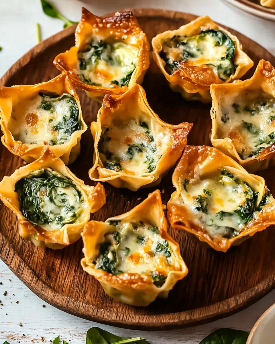 Spinach and Artichoke Wonton Cups Recipe