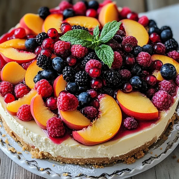 Summer Berry and Peach Cheesecake Recipe