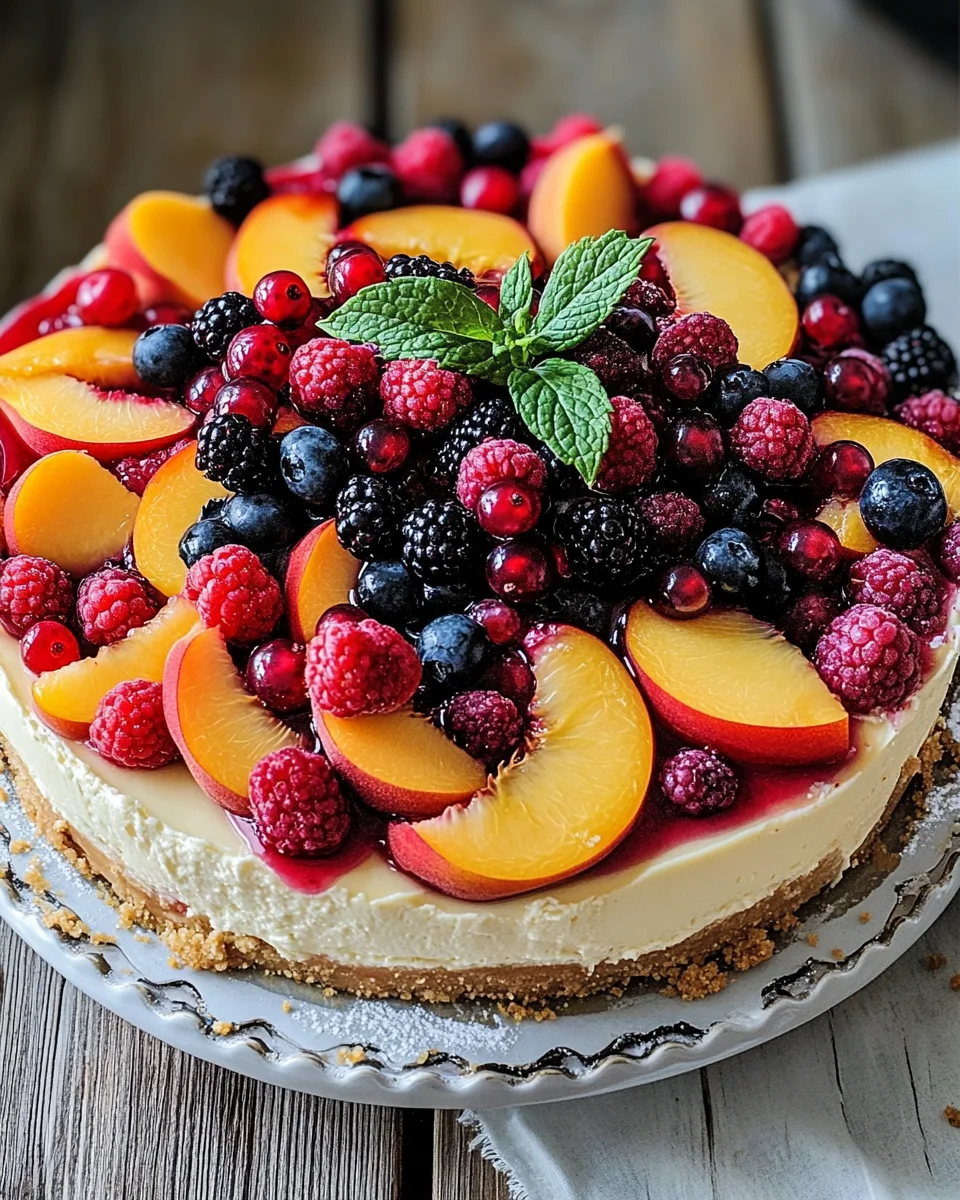Summer Berry and Peach Cheesecake Recipe