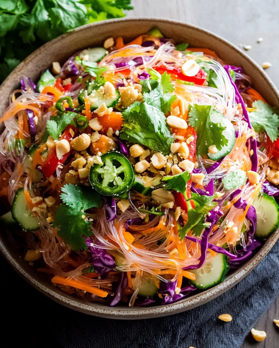 Thai Glass Noodle Salad with Peanut Dressing