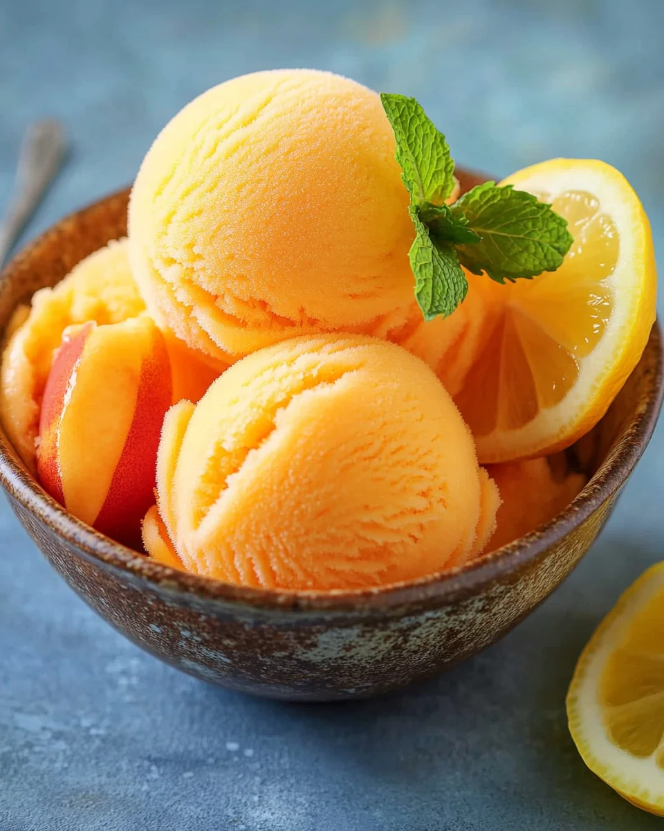 The Best Peach Sorbet Without Ice Cream Maker