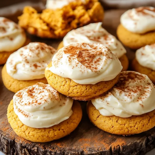 Pumpkin Cookies with Cream Cheese Frosting